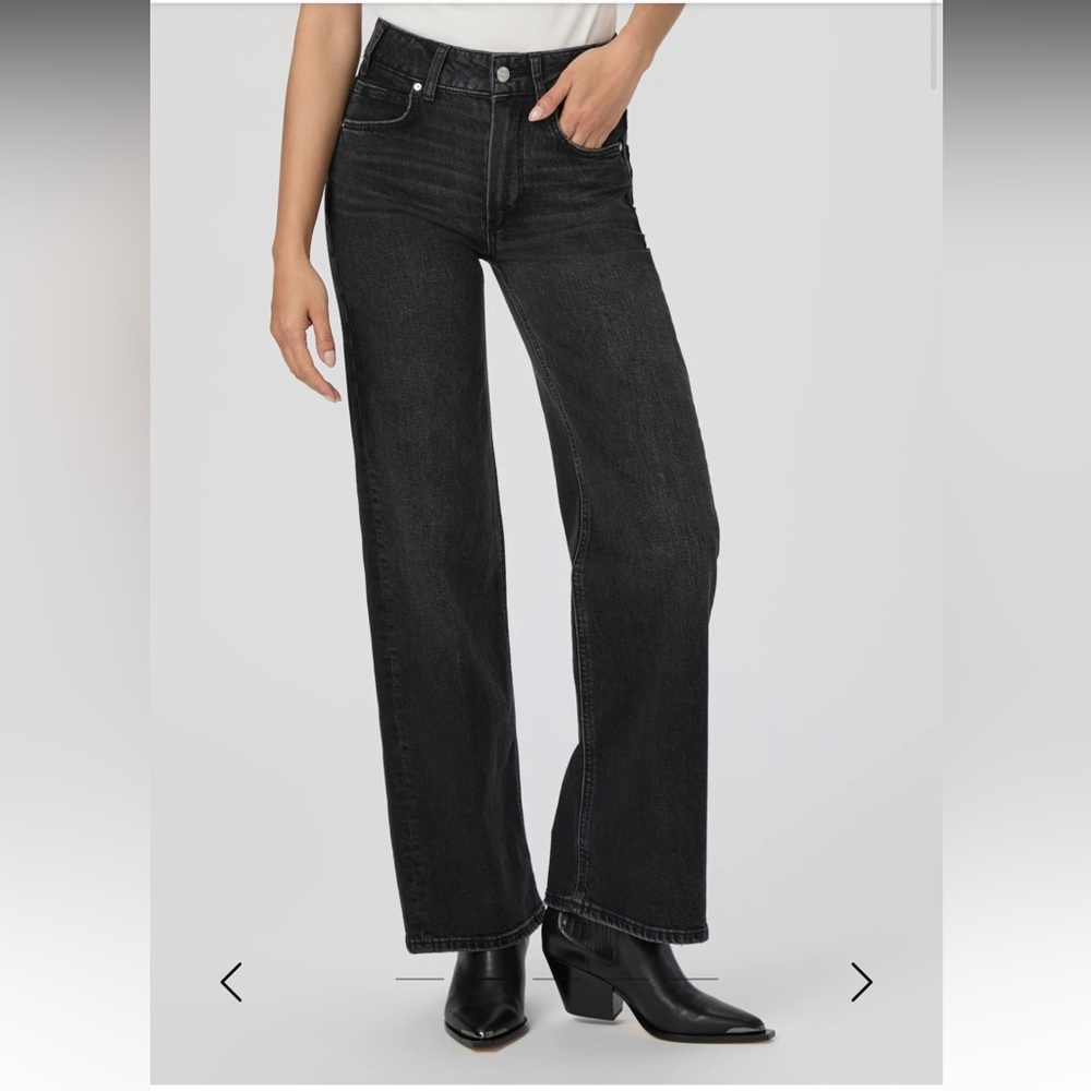 PAIGE Black Wide Leg Flare Jeans